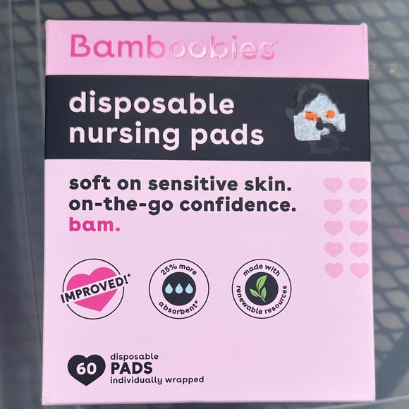 Bamboobies Pink Disposable Nursing Pads - Picture 1 of 5